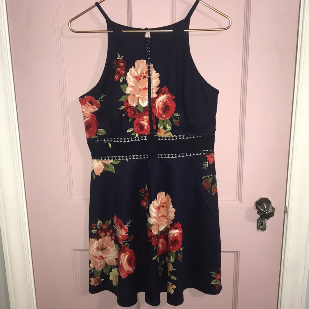 BCX Navy Floral Mini Dress